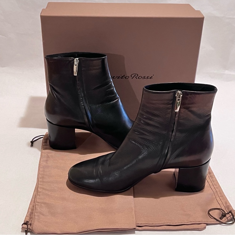 Gianvito Rossi Leather Ankle Boots Black Size 40 - Picture 3 of 16